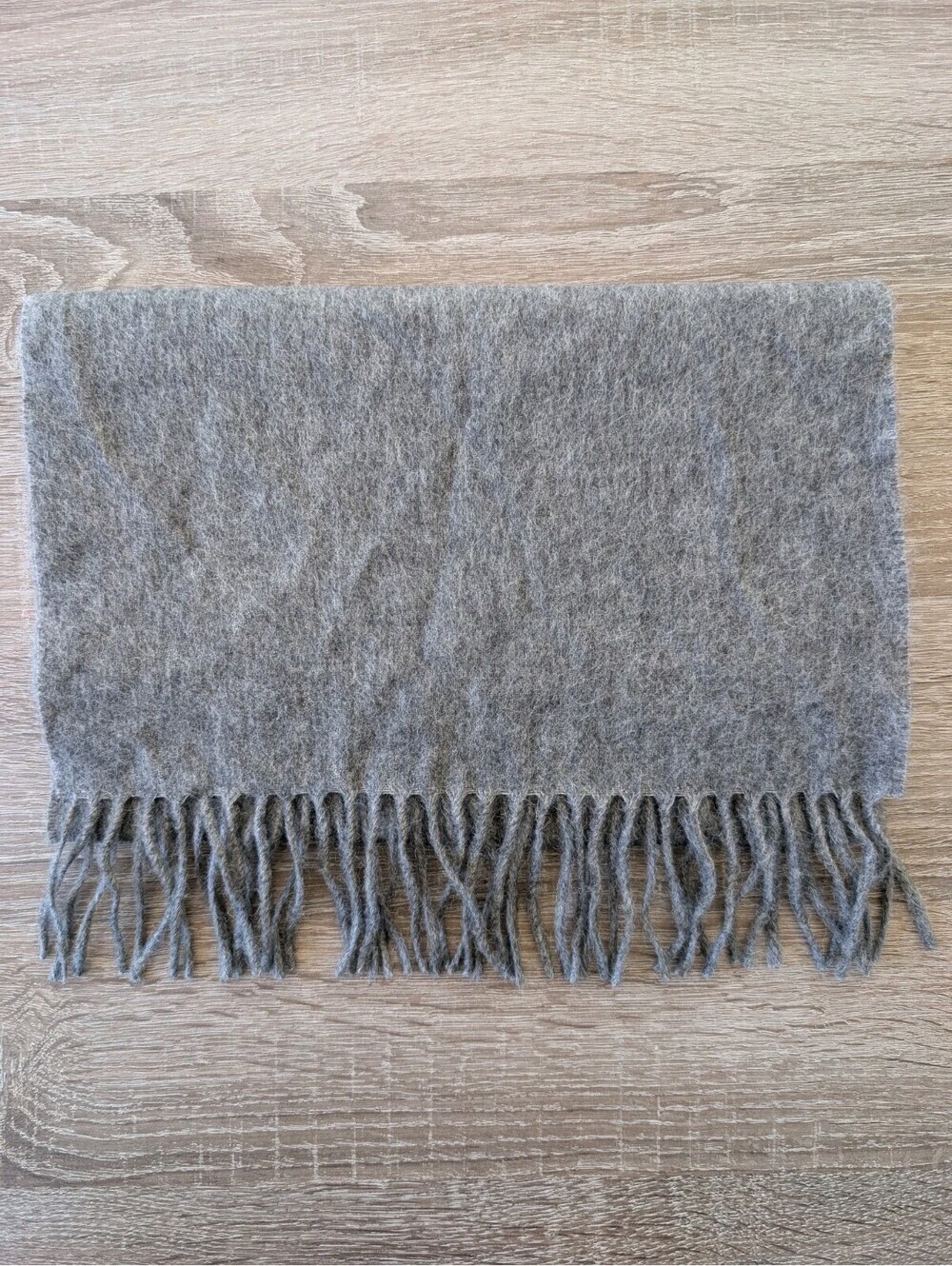 Nordstrom 100% Camel Hair Gray Scarf Fringe Classic Minimalist Unisex